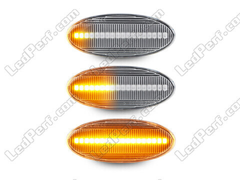 Lighting of the transparent sequential LED turn signals for Nissan Micra IV