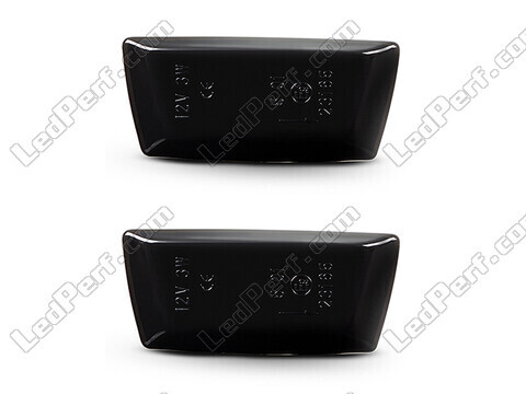 Front view of the dynamic LED side indicators for Opel Zafira B - Smoked Black Color