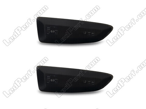 Front view of the dynamic LED side indicators for Opel Zafira C - Smoked Black Color
