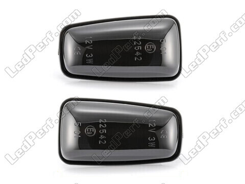 Front view of the dynamic LED side indicators for Peugeot 306 - Smoked Black Color