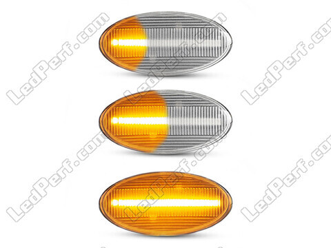 Lighting of the transparent sequential LED turn signals for Subaru Forester II