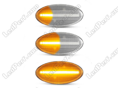 Lighting of the transparent sequential LED turn signals for Subaru Forester III