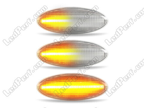 Lighting of the transparent sequential LED turn signals for Toyota Aygo