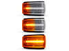 Lighting of the transparent sequential LED turn signals for Volvo S70