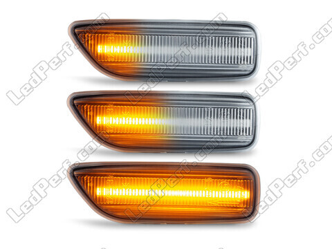 Lighting of the transparent sequential LED turn signals for Volvo V70 II