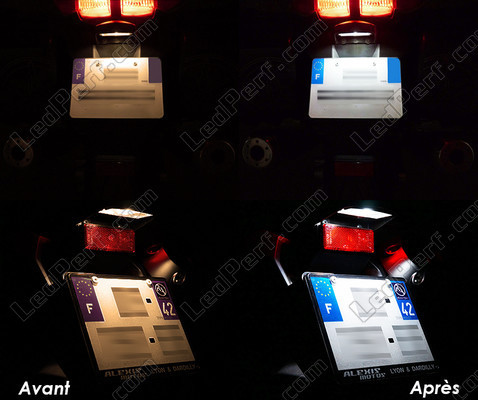 licence plate LED for Kawasaki Ninja 400 Tuning - before and after