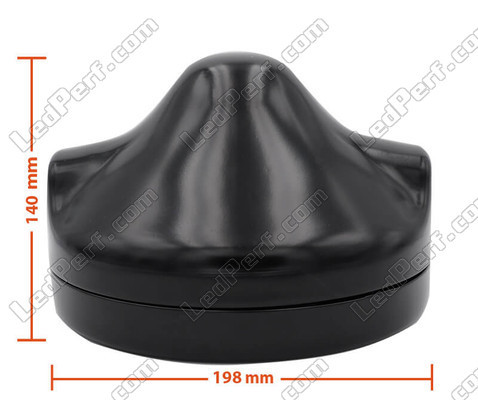 Black round headlight for 7 inch full LED optics of Moto-Guzzi V7 Racer 750 Dimensions