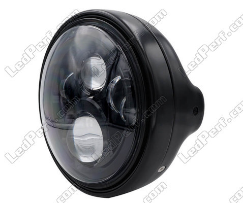 Example of headlight and black LED optic for Moto-Guzzi V7 Racer 750