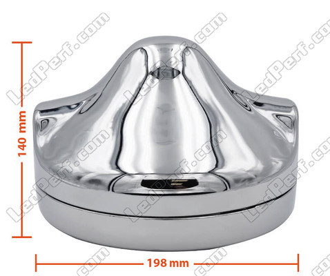 Round and chrome headlight for 7 inch full LED optics of Suzuki GN 125 Dimensions