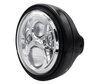 Example of round black headlight with chrome LED optic for Yamaha XJ 600 N