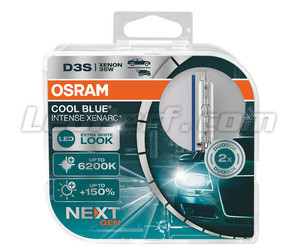 Pair of D3S Xenon Bulbs Osram Xenarc Cool Blue Intense NEXT GEN 6200K in its packaging - 66340CBN-HCB