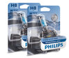 Pack of 2 Philips WhiteVision ULTRA H8 Bulbs + Pilot Lights - 12360WVUB1