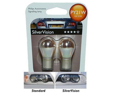 Philips Silver Vision PY21W chrome orange bulb