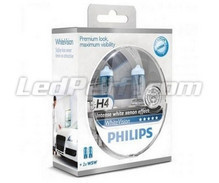 Pack of 2 Philips WhiteVision H4 bulbs + 2 W5W WhiteVision (New!)