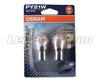 2 Osram Diadem Chrome indicator bulbs- PY21W - BAU15S Base